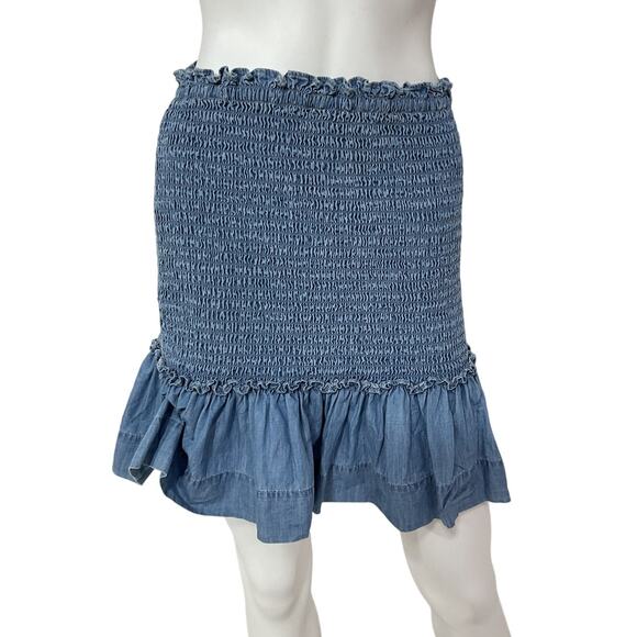 Veronica Beard Chambray Blue Aloya Skirt Size 6 - Picture 2 of 5
